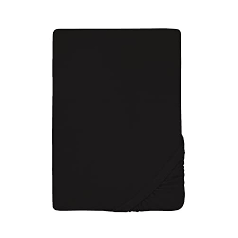 Biberna 0012344 Lenzuolo Frottee-Stretch (Altezza Materasso max. 22 cm) 1X 180X200 cm > 200X200 cm, Nero