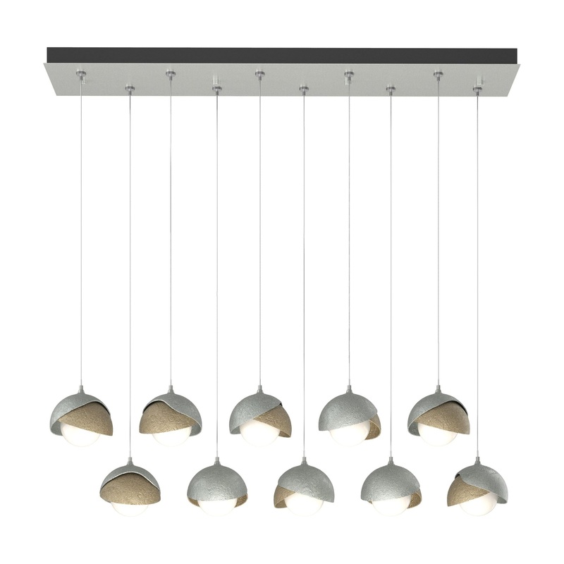 Brooklyn 10-Light Double Shade Pendant Vintage Platinum Soft Gold
