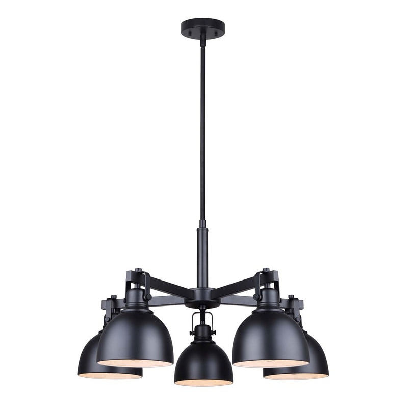 Canarm ICH622A05BK Polo Five Light Chandelier Matte Black