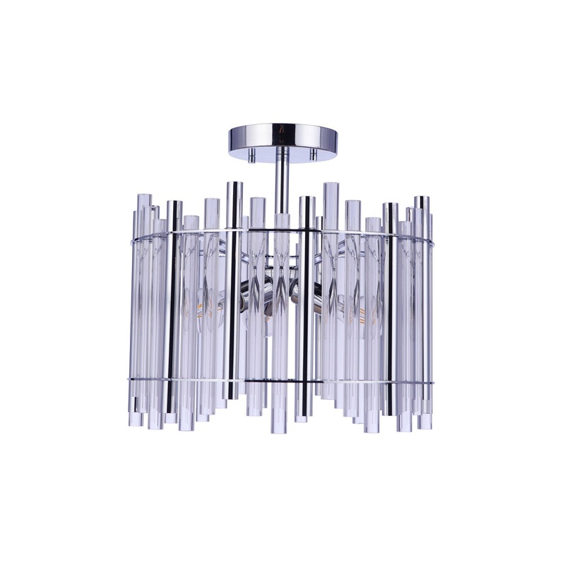 Craftmade 59253-CH Reveal Three Light Semi Flush Mount Chrome