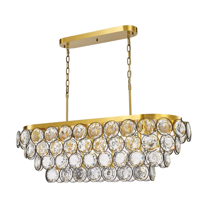 Ella 22-Light Chandelier Antique Brass & Black