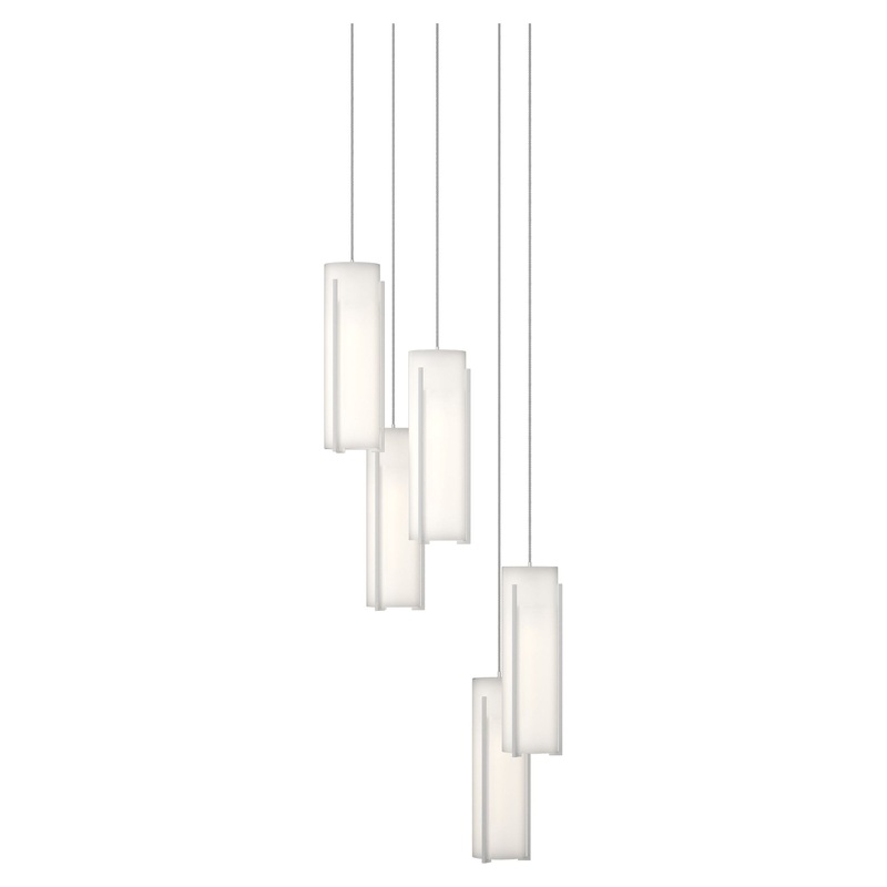 Exos Glass 5-Light Pendant White Opal Glass (GG)