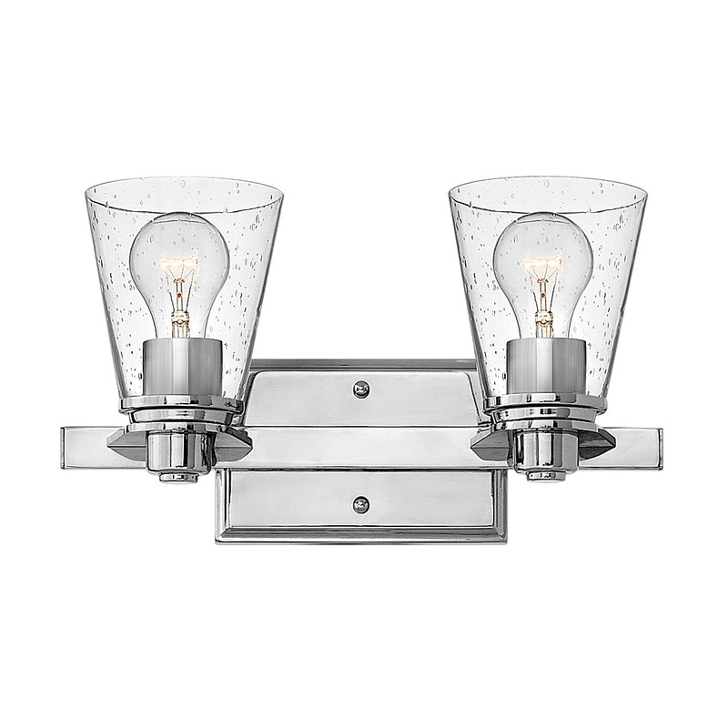 LED Bath from the Avon Collection in Chrome with Clear glass Finish by Hinkley