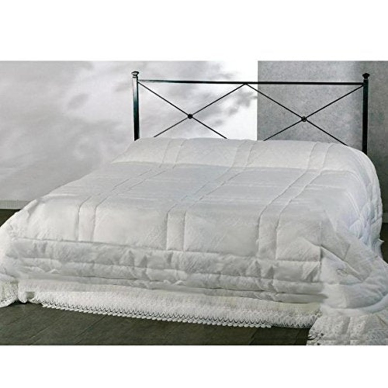 Letto Matrimoniale in Ferro Colore Nero Grafite con GIROLETTO PREDISPOSTO per Rete con Piedini 160 X 190 CM. Non Inclusa – Prodotto Made in Italy – ARR015