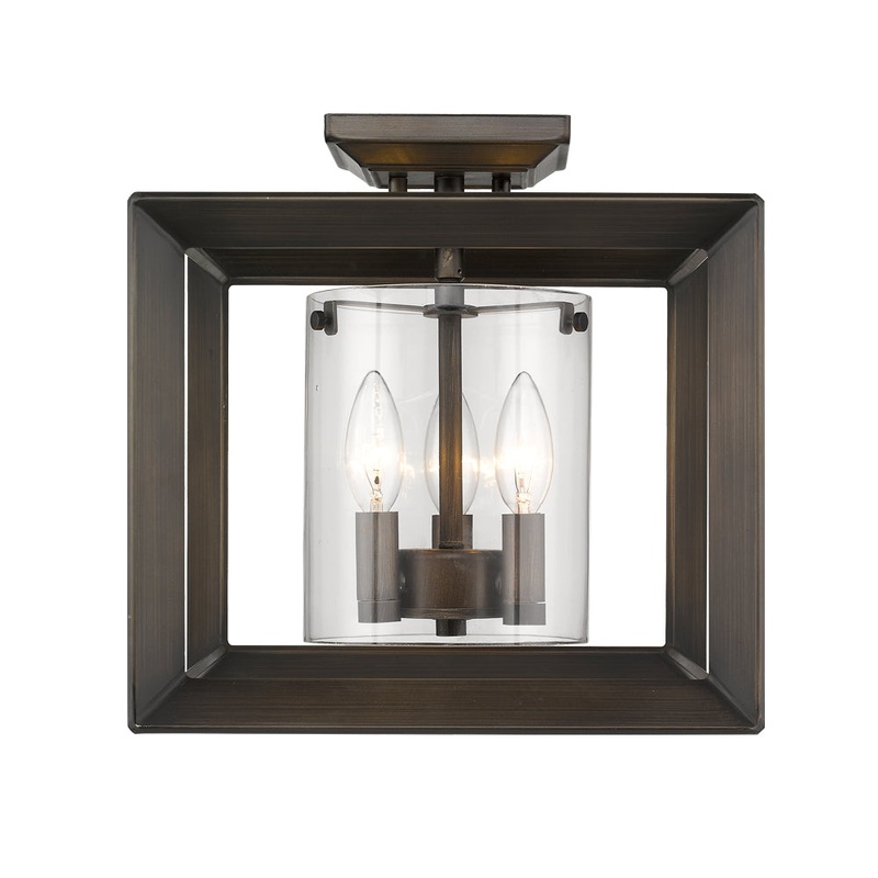 Smyth Semi-Flush (Low Profile) in Gunmetal Bronze with Clear Glass