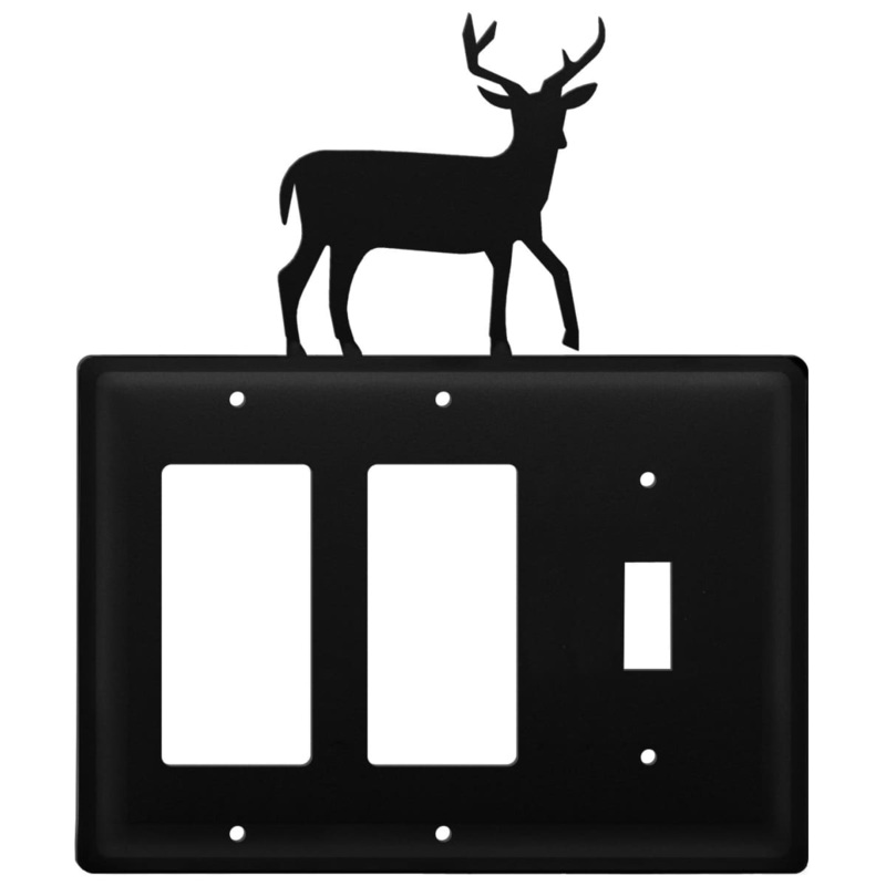 Village Wrought Iron EGGS-3 Triple Deer Double GFI and Single Switch Cover CUSTOM Product