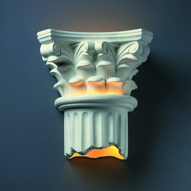 Wall Sconce from the Ambiance Collection in Bisque Finish by Justice Designs