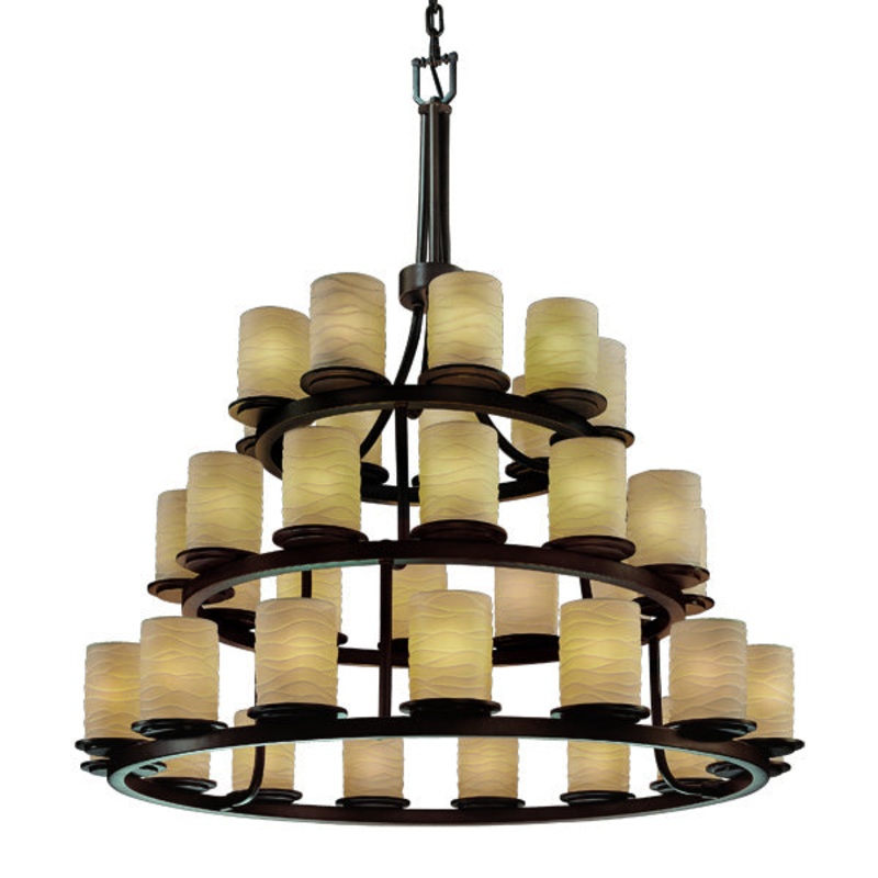 36 Light Chandelier from the Limoges Collection in Dark Bronze Finish by Justice Designs
