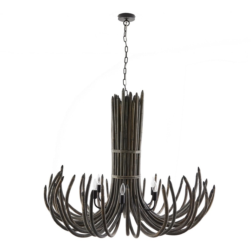 Arteriors 85035 Stark Six Light Chandelier Gray Wash (Discontinued)