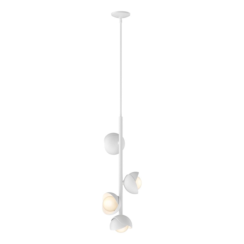 Brooklyn 4-Light Double Shade Vertical Pendant White White
