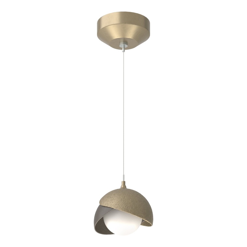 Brooklyn Double Shade Low Voltage Mini Pendant Soft Gold Dark Smoke