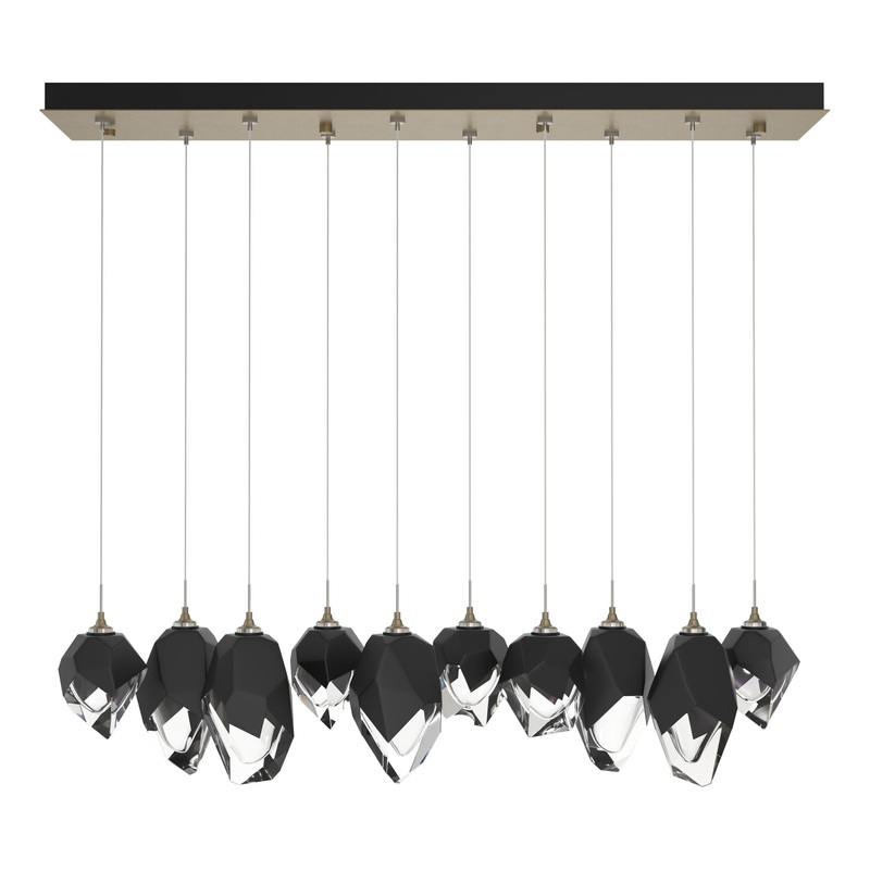 Chrysalis 10-Light Mixed Crystal Pendant Soft Gold Black Crystal (BP)