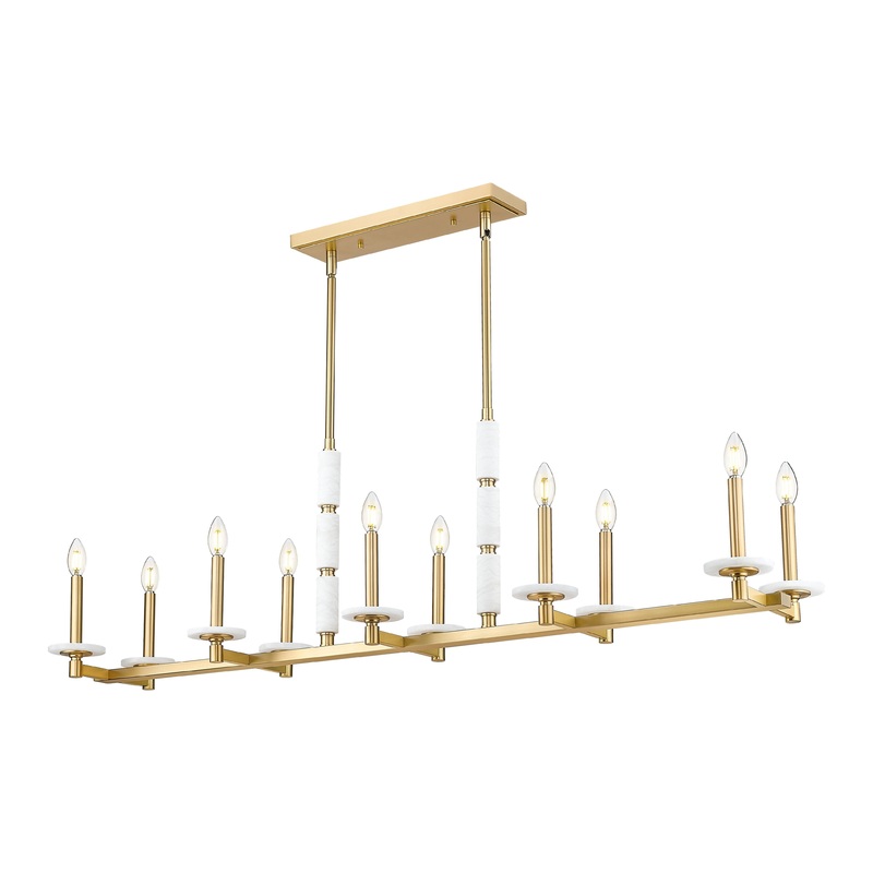 Kaden 10-Light Linear Chandelier Modern Gold
