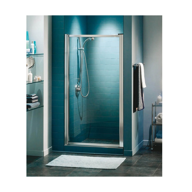 MAAX 136615-900-084-000 Pivolok 21-22  x 64  in. Pivot Shower Door for Alcove Installation with Clear glass in Chrome