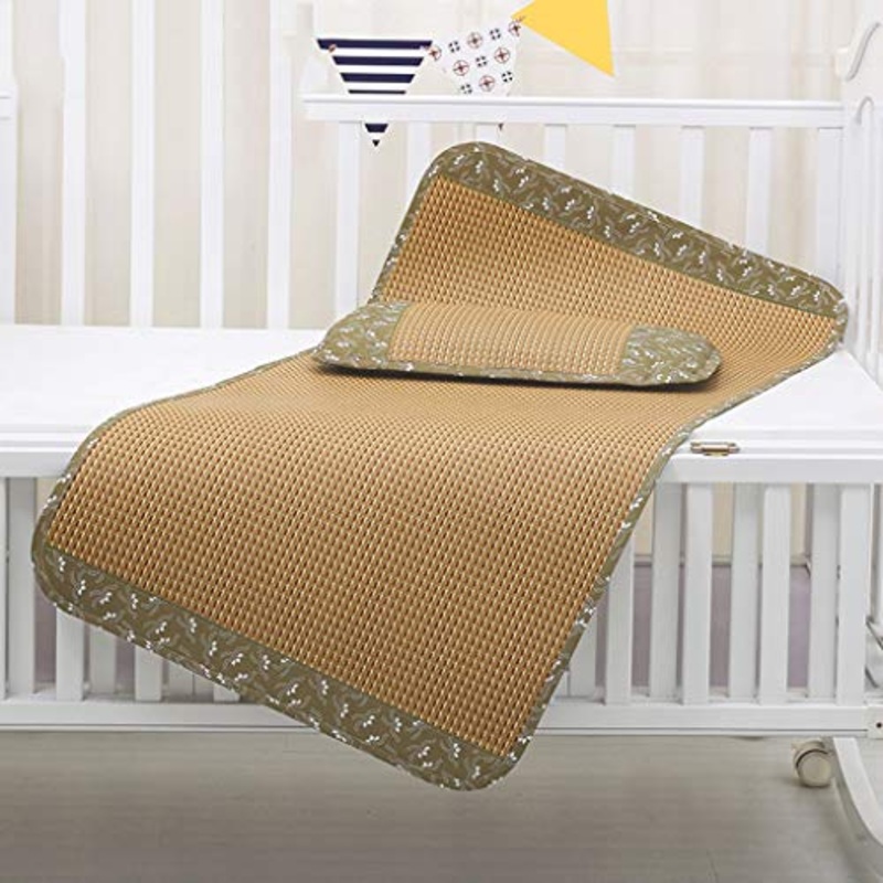 MBY Materassino in bamb, Bambino Neonato Bambini Letto della Scuola Materna Malacca Sedili, Nessun Odore Liscio No Burr Raffreddare Senza Ghiaccio (Color : Two-Piece, Size : 55135cm)
