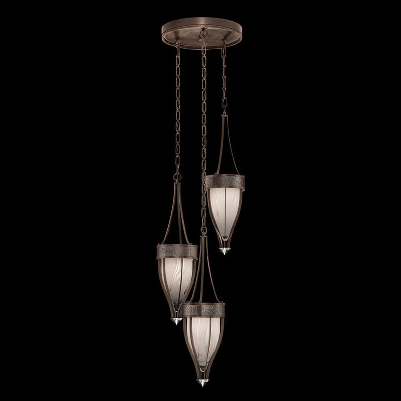 Mirage 17.5″W Round Pendant Bronze/Nickel/Pebble