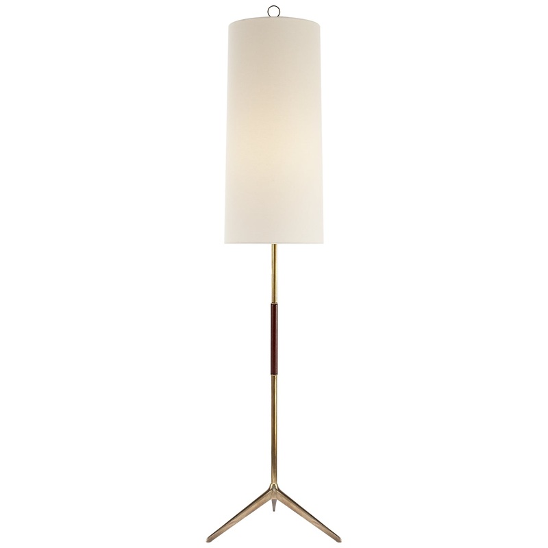 One Light Floor Lamp from the Frankfort Collection in Hand-Rubbed Antique Brass Finish by Visual Comfort Signature