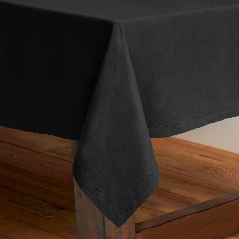 Rans Pure Cotton Hemstitch Tablecloth 150 X 360 cm – Black