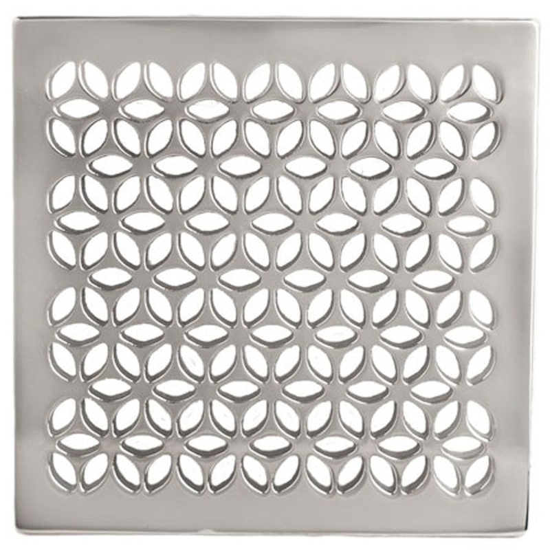 Shower Drain Tub and Shower Square Floral 6 Inch Antique Nickel Brass for Drain Throat 277-02 6 Inch