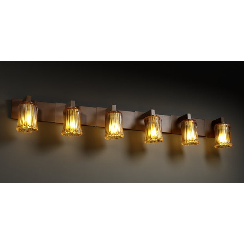 Six Light Bath Bar from the Veneto Luce Collection in Dark Bronze Finish by Justice Designs