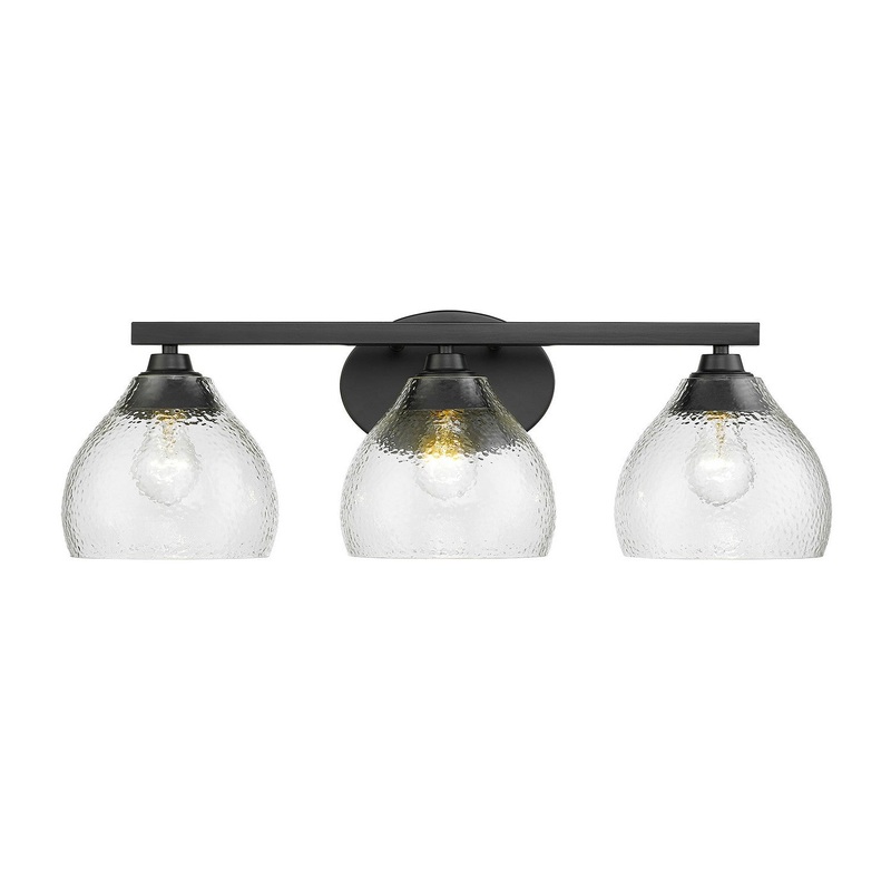 Three Light Bath Vanity from the Ariella BLK Collection in Matte Black Finish by Golden