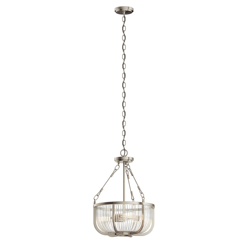 Three Light Pendant from the Roux Collection in Brushed Nickel Finish by Kichler