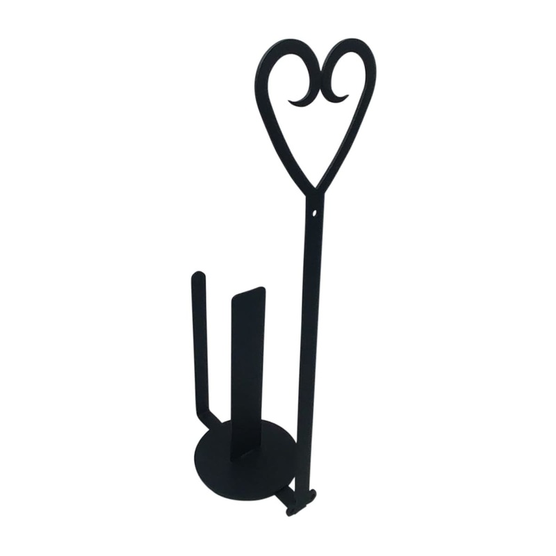 Village Wrought Iron PT-A-51 Heart Paper Towel Holder Holder Vertical Wall Mount