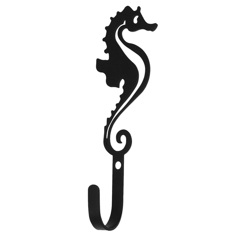 Village Wrought Iron WH-380-S Sea Horse Wall Hook Small