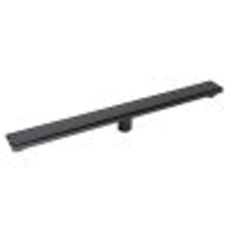 32″ Black Matte Stainless Steel Linear Shower Drain with Solid Cover