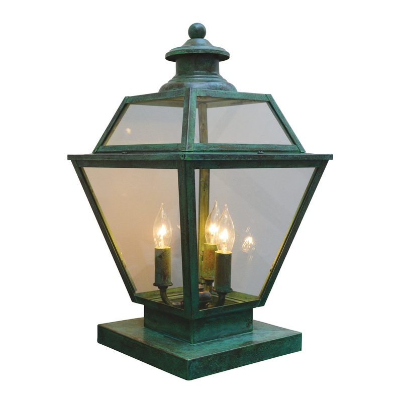 Arroyo INC-10GRCLR-VP Inverness Three Light Column Mount Verdigris Patina