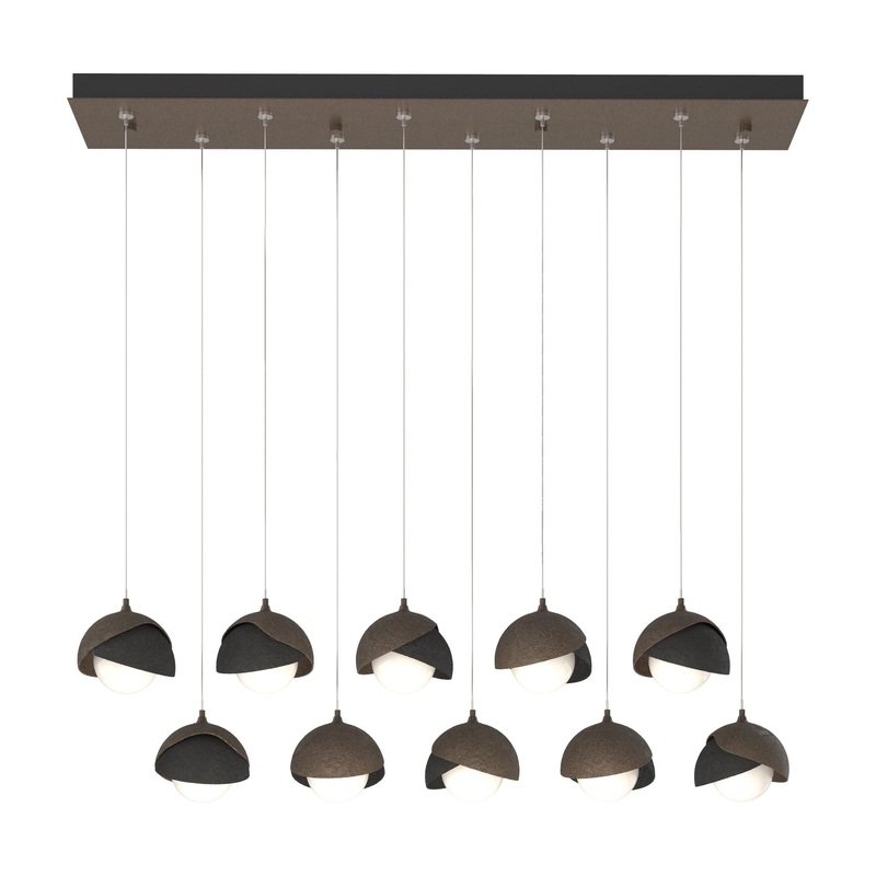 Brooklyn 10-Light Double Shade Pendant Bronze Black