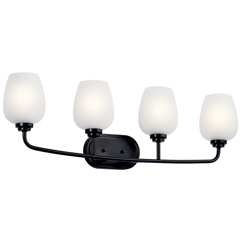 Kichler 45130BK Four Light Bath, Black