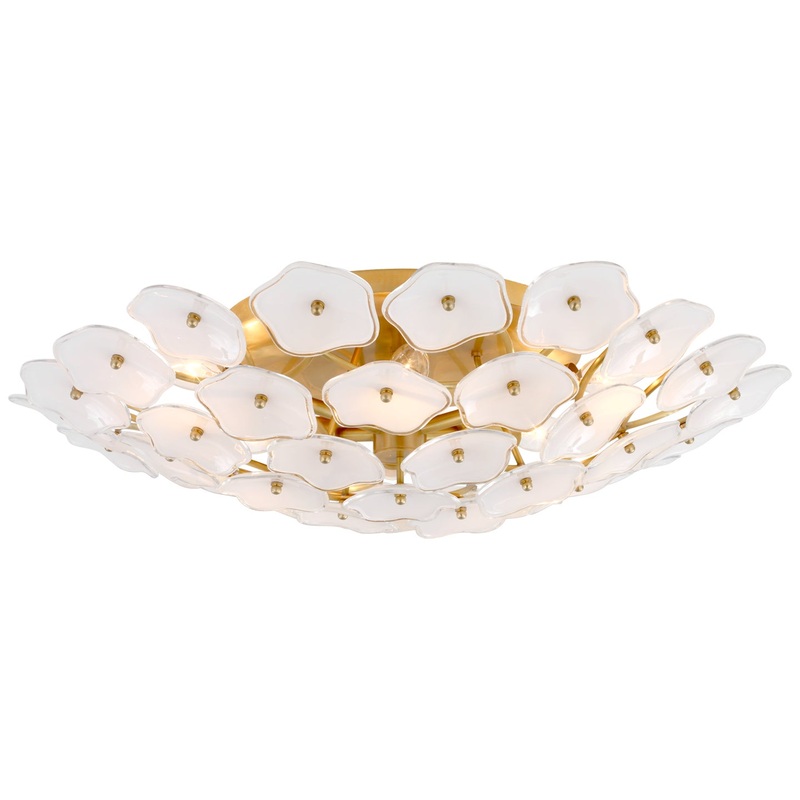 LED Flush Mount from the Leighton Collection in Soft Brass Finish by Visual Comfort Signature