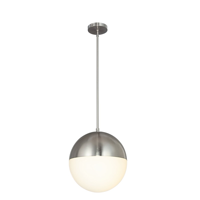 LED Pendant from the Ion Collection in Brushed Nickel Finish by Justice Designs