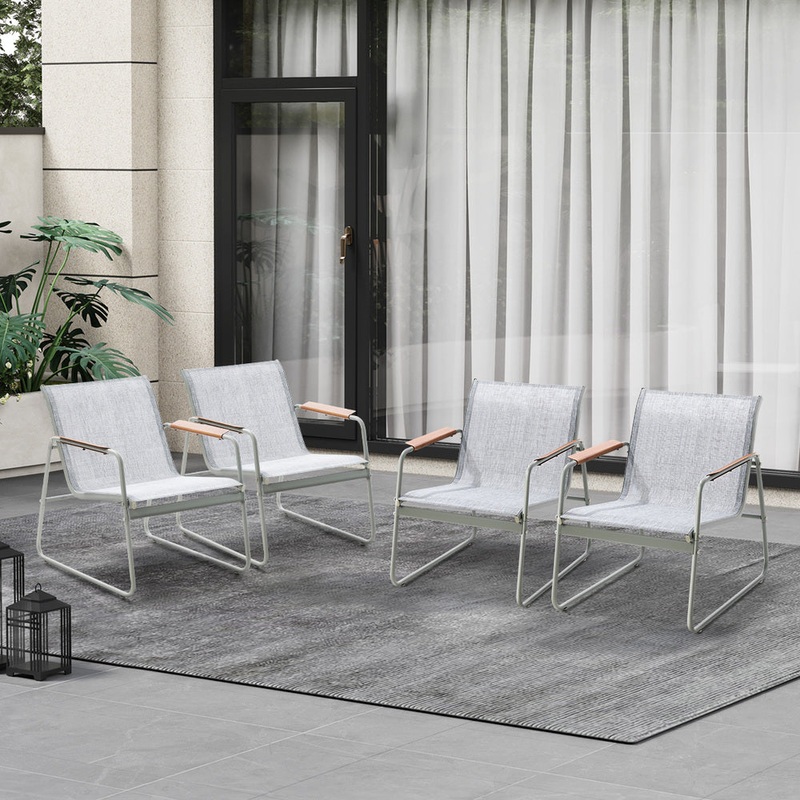 Livsip 4PCS Outdoor Patio Armchair Textilene