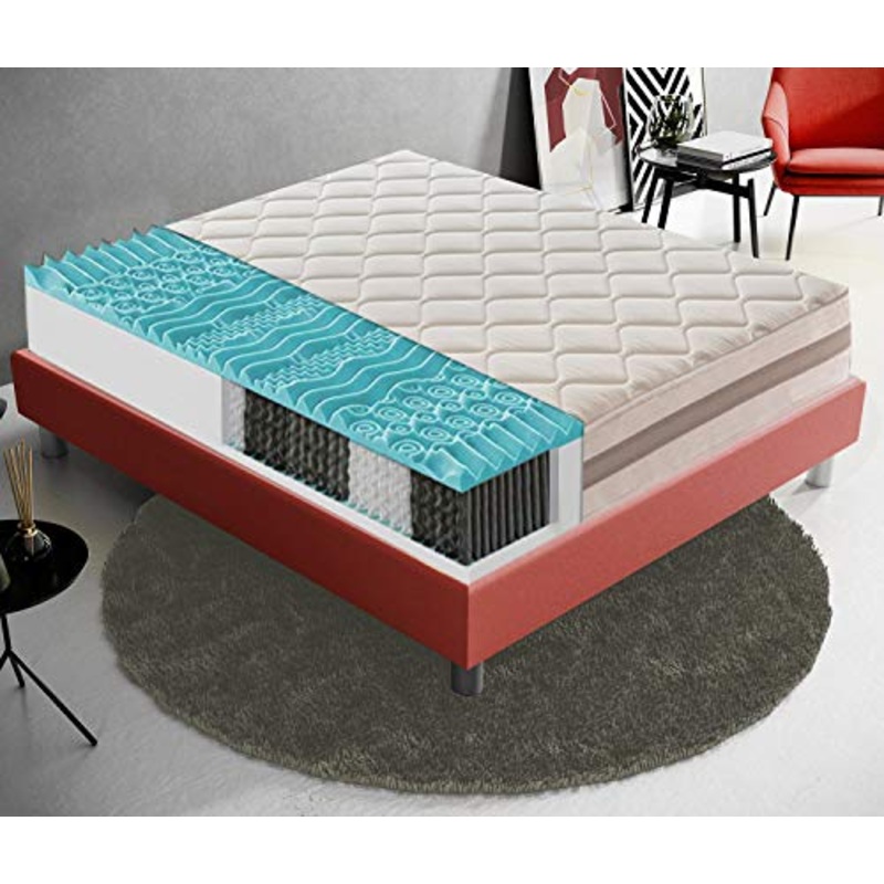Materasso Singolo a Molle indipendenti insacchettate con Strato in Memory da 3 cm 9 Zone differenziate Ortopedico – Ergonomico – Antibatterico – Antiacaro 90X200