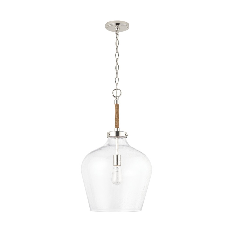 One Light Pendant from the Boland Collection in Polished Nickel Finish by Capital Lighting