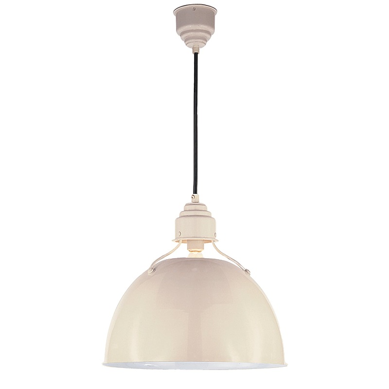 One Light Pendant from the Eugene Collection in Lightly Antique White Finish by Visual Comfort Signature