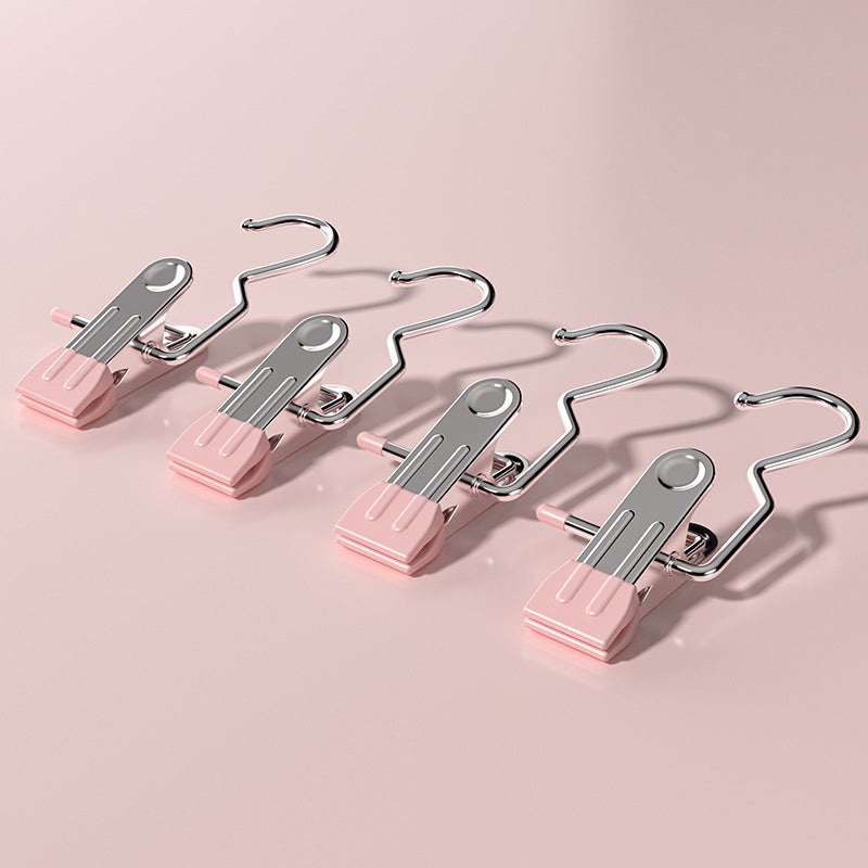 Pink Stainless Steel Hanging Clips (35 PCS) – Strong Grip for Pants, Hats, Socks, Laundry