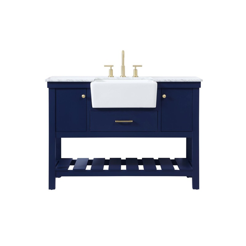 Single Bathroom Vanity from the Clement Collection in Blue Finish by Elegant Lighting