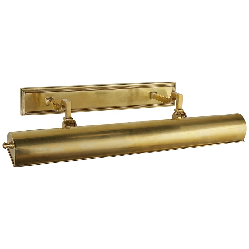 Two Light Picture Light from the Dean Picture Light Collection in Natural Brass Finish by Visual Comfort Signature