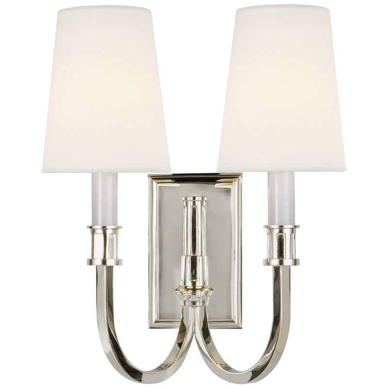 Two Light Wall Sconce from the Modern Library Collection in Polished Nickel Finish by Visual Comfort Signature
