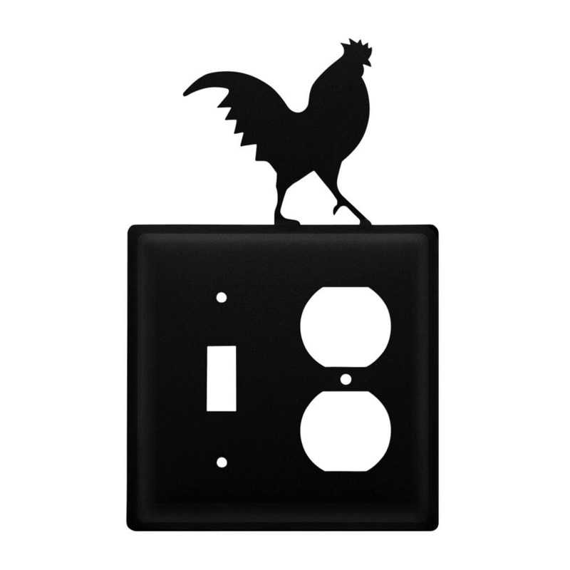 Village Wrought Iron ESO-1 Double Rooster Switch & Outlet Cover
