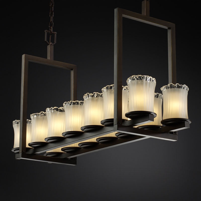 14 Light Chandelier from the Veneto Luce Collection in Dark Bronze Finish by Justice Designs