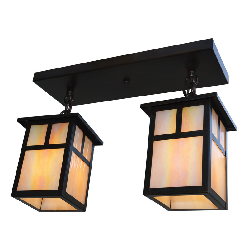 Arroyo MCM-5/2TGW-BZ Mission Two Light Ceiling Mount Bronze