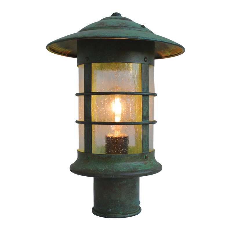 Arroyo NP-9CS-VP Newport One Light Post Mount Verdigris Patina
