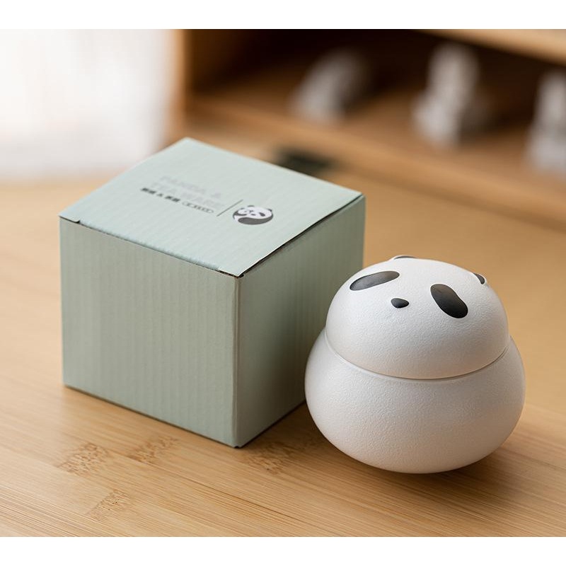 Artisanal Animal-Shaped Ceramic Tea Storage Jar with Gift Box – 140ml Capacity, Textured Finish(white)