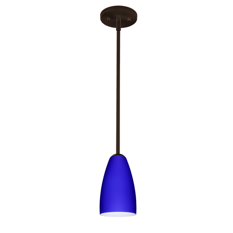 Besa 1TT-1511CM-LED-BR Riva One Light Pendant Bronze