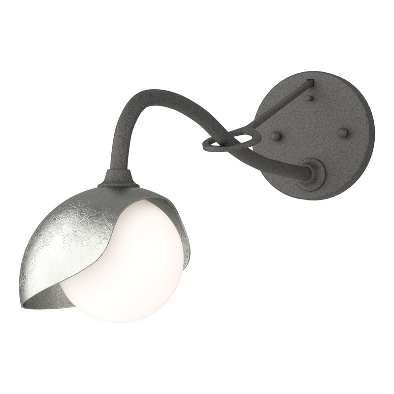 Brooklyn 1-Light Single Shade Long-Arm Sconce Natural Iron Sterling