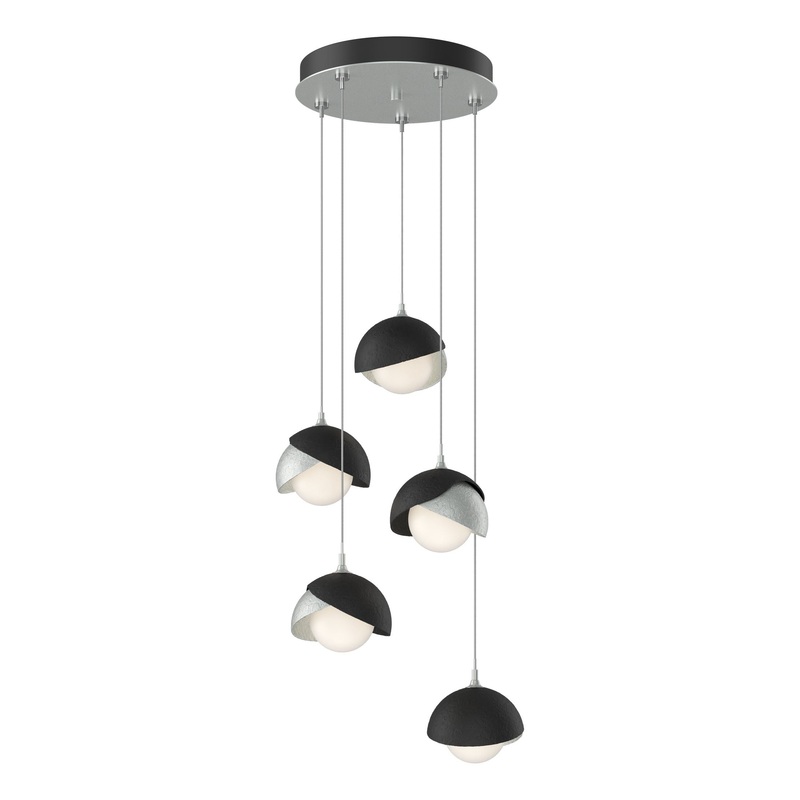 Brooklyn 5-Light Double Shade Pendant Vintage Platinum Black